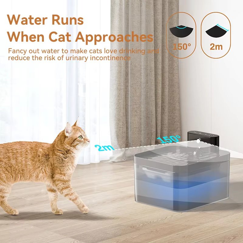 Automatic Cat Water Fountain 2.2L Battery Powered Pet Fountain with Motion Sensor, Wireless Silent Design for Dogs & Cats #TOP PICKS - Image 3